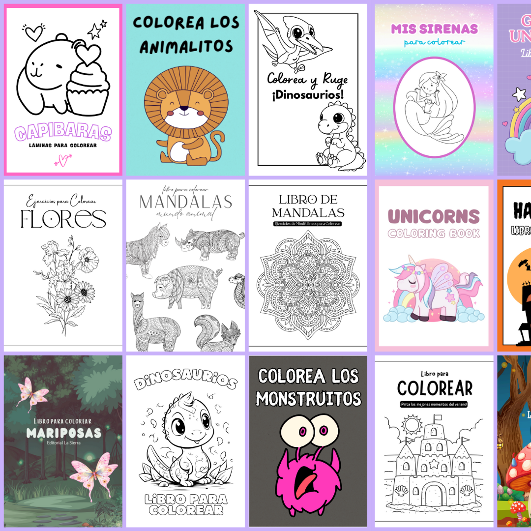 🖍️ Pack 25 Libros para Colorear – Imprimibles y listos para usar