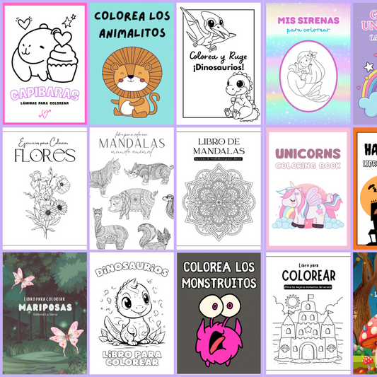 🖍️ Pack 25 Libros para Colorear – Imprimibles y listos para usar
