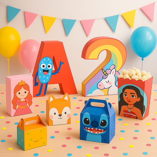 Kit Digital de Moldes para Fiestas – Cajitas, Letras y Números 3D Imprimibles
