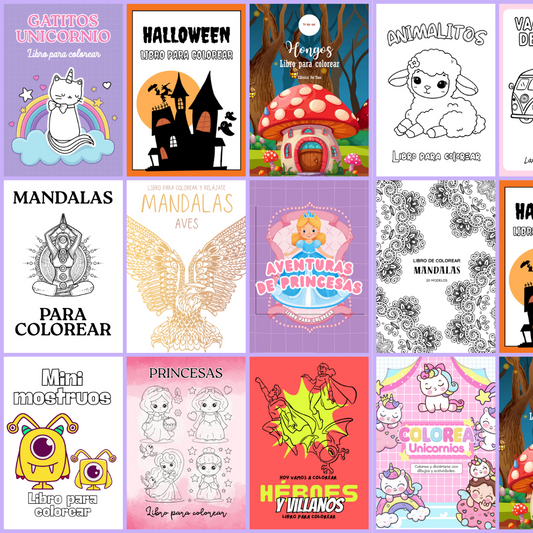 🖍️ Pack 25 Libros para Colorear – Imprimibles y listos para usar